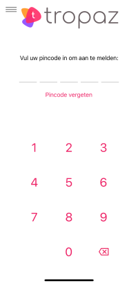 Tropaz app - pincode invoeren 1.png